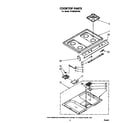 Whirlpool SF365BEPW0 cooktop diagram