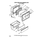 Whirlpool SF365BEPW0 oven door and drawer diagram