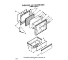 Whirlpool SF375BEPW0 oven door and drawer diagram