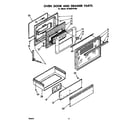 Whirlpool SF395PEPW0 oven door and drawer diagram