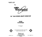 Whirlpool SC8900EMH0 front cover diagram