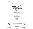 Whirlpool ET16AKXMWR0 front cover diagram