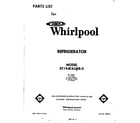 Whirlpool ET19JKXLWR0 front cover diagram