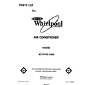 Whirlpool ACP492XM0 front cover diagram