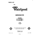 Whirlpool ET14JKXLWR1 front cover diagram