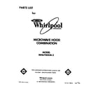 Whirlpool MH6700XM3 front cover diagram