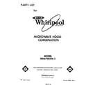 Whirlpool MH6700XM2 front cover diagram