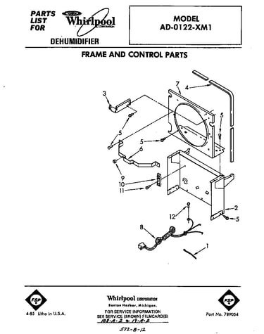Frame and control parts