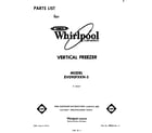 Whirlpool EV090FXKN5  diagram