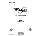 Whirlpool ACP062XM0 front cover diagram