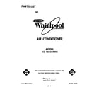 Whirlpool AC1052XM0 front cover diagram