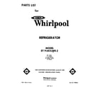 Whirlpool ET19JKXLWR2 front cover diagram