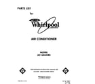 Whirlpool AC1604XR0 front cover diagram