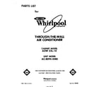 Whirlpool ACE094XM0 front cover diagram
