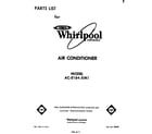 Whirlpool ACE184XM1 front cover diagram