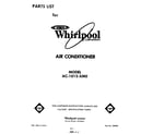 Whirlpool AC1012XM0 front cover diagram