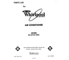 Whirlpool AC0752XM1 front cover diagram