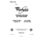 Whirlpool ACW144XM0 front cover diagram