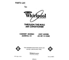 Whirlpool ACW114XM0 front cover diagram