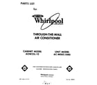 Whirlpool ACW082XM0 front cover diagram