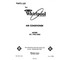 Whirlpool AC1904XM0 front cover diagram