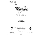 Whirlpool AC1504XM0 front cover diagram