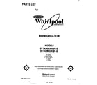 Whirlpool ET14JKXMWR0 front cover diagram