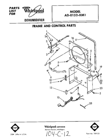 Frame and control parts