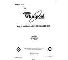Whirlpool ECKMF83 cover page diagram