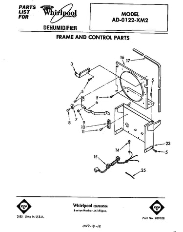 Frame and control parts