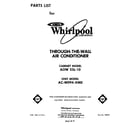 Whirlpool ACW094XM0 front cover diagram