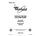 Whirlpool ACW864XP0 front cover diagram