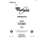 Whirlpool EL13PCXMWR0 front cover diagram