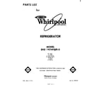Whirlpool EHD192VKWR0 front cover diagram