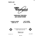 Whirlpool ACW144XP0 front cover diagram