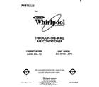 Whirlpool ACW104XP0 front cover diagram