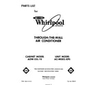 Whirlpool ACW082XP0 front cover diagram