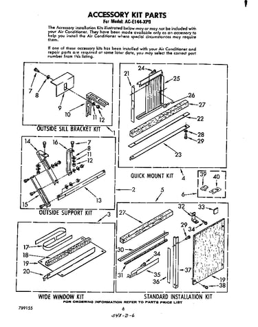 Accessory kit parts