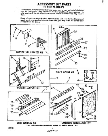 Accessory kit parts