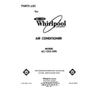 Whirlpool AC1352XP0 front cover diagram