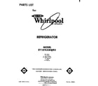 Whirlpool ET18TKXMWR2 front cover diagram