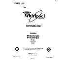 Whirlpool ET18JKXMWR2 front cover diagram