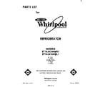 Whirlpool ET18JKXMWR1 front cover diagram