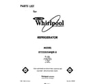 Whirlpool ET22ZKXMWR0 front cover diagram