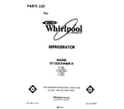 Whirlpool ET18ZKXMWR0 front cover diagram