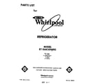 Whirlpool ET18AKXRWR0 front cover diagram