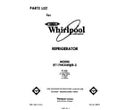 Whirlpool ET17HKXMWR2 front cover diagram