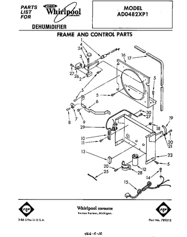 Frame and control parts