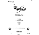 Whirlpool ET18CKXMWR2 front cover diagram