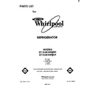 Whirlpool ET18JKXMWR9 front cover diagram